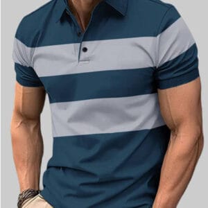 Stylish Men Solid Polo Neck Cotton Blend TShirt