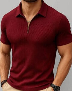 Stylish Men Solid Polo Neck Cotton Blend T-Shirt